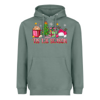 Sage 'tis the season pink christmas Heavyweight Hoodie - Zillion Design Studio