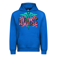 Cobalt floral nurse Urban Hoodie - AdoDesignShop