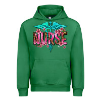 Emerald floral nurse Urban Hoodie - AdoDesignShop