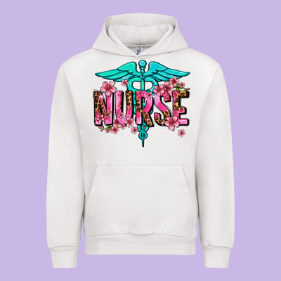 Floral Nurse Urban Hoodie Designed By Adodesignshop