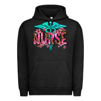 Pigment Black floral nurse Urban Hoodie - AdoDesignShop