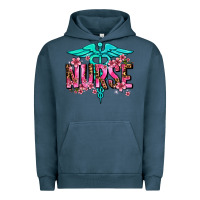 Pigment Midnight Navy floral nurse Urban Hoodie - AdoDesignShop
