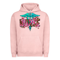 Pigment Salmon floral nurse Urban Hoodie - AdoDesignShop