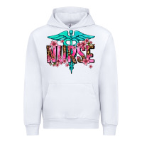 White floral nurse Urban Hoodie - AdoDesignShop