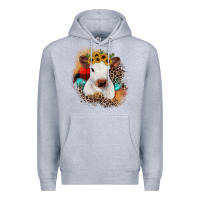 Heather Grey christmas heifer Premium Hoodie - JahusDesignShop