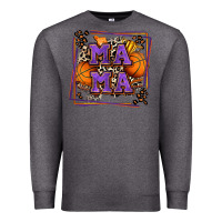 Charcoal Heather basketball mama with leopard Premium Sweatshirt - Zillion Design Studio