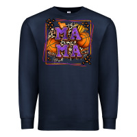 Navy basketball mama with leopard Premium Sweatshirt - Zillion Design Studio