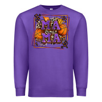 Purple basketball mama with leopard Premium Sweatshirt - Zillion Design Studio