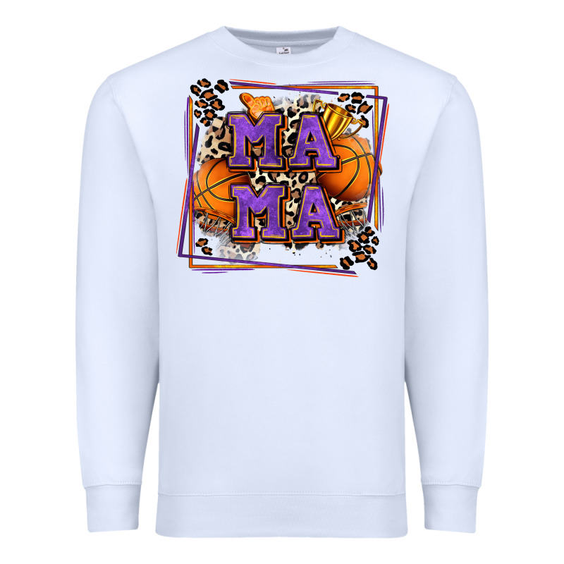 Basketball Mama With Leopard Premium Sweatshirt by Zillion Design Studio | Teevron