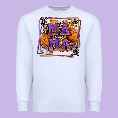 Basketball Mama With Leopard Premium Sweatshirt Designed By Zillion Design Studio