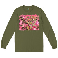 Army Green pink camouflage bunny background Long Sleeve Tee - BarkalooDesign