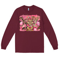 Burgundy pink camouflage bunny background Long Sleeve Tee - BarkalooDesign