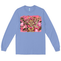 Colony Blue pink camouflage bunny background Long Sleeve Tee - BarkalooDesign
