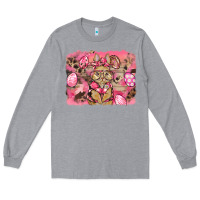 Heather Grey pink camouflage bunny background Long Sleeve Tee - BarkalooDesign
