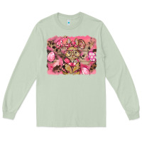 Matcha pink camouflage bunny background Long Sleeve Tee - BarkalooDesign