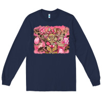 Navy pink camouflage bunny background Long Sleeve Tee - BarkalooDesign