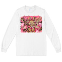 White pink camouflage bunny background Long Sleeve Tee - BarkalooDesign