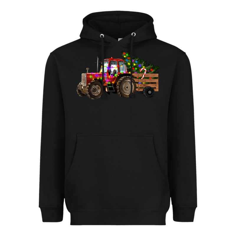 Christmas Farm Tractor Heavyweight Hoodie by RanaPortraitStore | Teevron