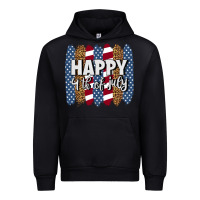 Black happy 4th of july brushstrokes Urban Hoodie - BundleAndBundleShop