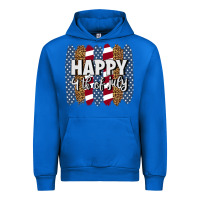 Cobalt happy 4th of july brushstrokes Urban Hoodie - BundleAndBundleShop