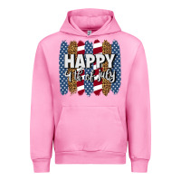 Fuchsia Pink happy 4th of july brushstrokes Urban Hoodie - BundleAndBundleShop