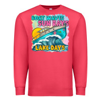 Cardinal boat waves sun rays lake days Premium Sweatshirt - texasbilliewilder