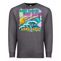 Charcoal Heather boat waves sun rays lake days Premium Sweatshirt - texasbilliewilder