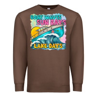 Chestnut boat waves sun rays lake days Premium Sweatshirt - texasbilliewilder
