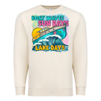 Sandshell boat waves sun rays lake days Premium Sweatshirt - texasbilliewilder