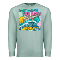 Seafoam boat waves sun rays lake days Premium Sweatshirt - texasbilliewilder