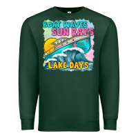 Sports Green boat waves sun rays lake days Premium Sweatshirt - texasbilliewilder