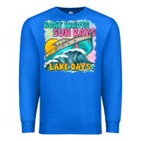 True Royal boat waves sun rays lake days Premium Sweatshirt - texasbilliewilder