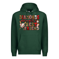 Sports Green diamonds are a girl's best friend baseball Premium Hoodie - Jasminsmagicworld