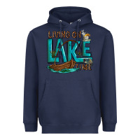 Navy living on lake time Heavyweight Hoodie - texasbilliewilder