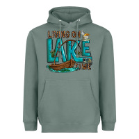 Sage living on lake time Heavyweight Hoodie - texasbilliewilder