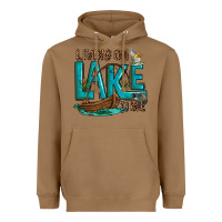 Toasted Coconut living on lake time Heavyweight Hoodie - texasbilliewilder