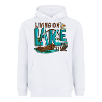 White living on lake time Heavyweight Hoodie - texasbilliewilder