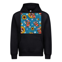 Black 4th of july sunflowers hotdog seamless pattern Urban Hoodie - BundleAndBundleShop