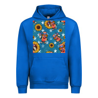 Cobalt 4th of july sunflowers hotdog seamless pattern Urban Hoodie - BundleAndBundleShop