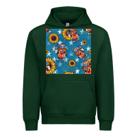 Forest Green 4th of july sunflowers hotdog seamless pattern Urban Hoodie - BundleAndBundleShop