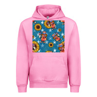 Fuchsia Pink 4th of july sunflowers hotdog seamless pattern Urban Hoodie - BundleAndBundleShop