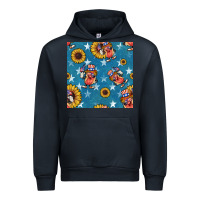 Navy 4th of july sunflowers hotdog seamless pattern Urban Hoodie - BundleAndBundleShop