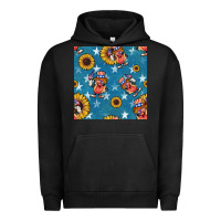Pigment Black 4th of july sunflowers hotdog seamless pattern Urban Hoodie - BundleAndBundleShop