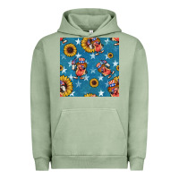 Pigment Oil Green 4th of july sunflowers hotdog seamless pattern Urban Hoodie - BundleAndBundleShop