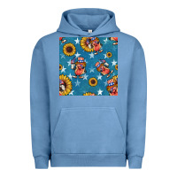 Pigment Pebble Blue 4th of july sunflowers hotdog seamless pattern Urban Hoodie - BundleAndBundleShop