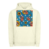 Pigment Pistachio 4th of july sunflowers hotdog seamless pattern Urban Hoodie - BundleAndBundleShop
