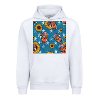 White 4th of july sunflowers hotdog seamless pattern Urban Hoodie - BundleAndBundleShop