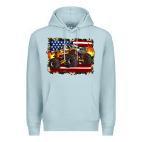Blue Mist american flag monster truck Premium Hoodie - Artiststas