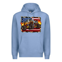 Colony Blue american flag monster truck Premium Hoodie - Artiststas