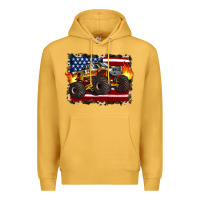 Mustard american flag monster truck Premium Hoodie - Artiststas